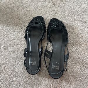 Stuart Weitzman Glossy Black Sandals